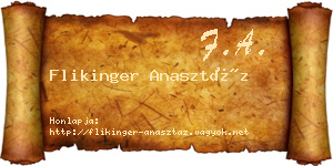 Flikinger Anasztáz névjegykártya